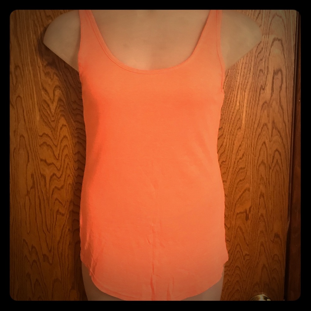 Heathered Light Neon Orange Racerback Tank Top XL